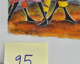 Haitian Village scene.   Original artwork by Martino Dorce.  Size:  21" x 17".