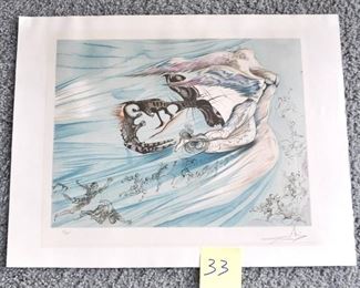 (unframed litho) Homage to Lincoln by Salvador Dali.   Ltd edition number:  91/300