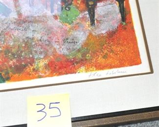 A VENICE MATERNITE OU UNE CHEVRE by Theo Tobiasse.  Serigraph Edition number:  69 of 475.