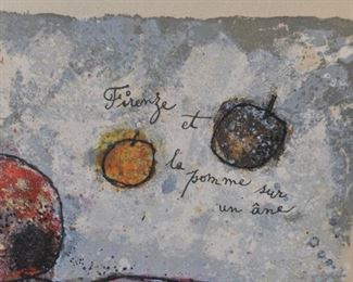 FIRENZE ET LA POM ME SUR UN ANE by Theo  Tobiasse.  serigraph edition number: 144/175