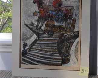 FIRENZE ET LA POM ME SUR UN ANE by Theo  Tobiasse.  serigraph edition number: 144/175