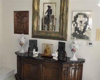 Karges marble top buffet or breakfront