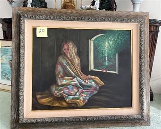 "THE QUILT"  original oil by Carlo Wahlbeck.  35" x 41"