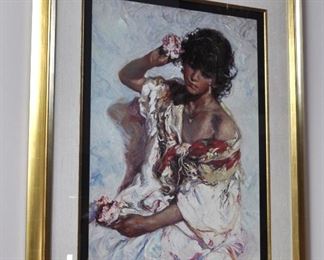 "EL ADORNO" by Jose Royo. Special Limited edition panel serigraph.   Edition #67/75.  