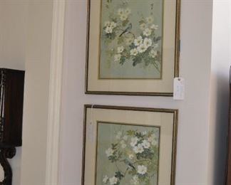 Pair of Original watercolors by Yee.  Size:  28" x 34".