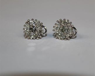 18k white gold Diamond Earrings w/ 8 marquis