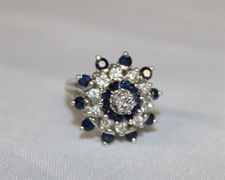 Ladies 14k Gold Sapphire & Diamond ring