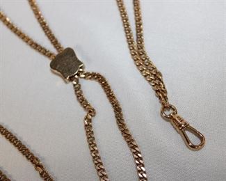 29'' Long 14k gold pocket watch fob 46.4 grams