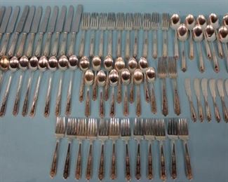 Set of 7, 12plc Sterling Alvin Flatware; 12-knives