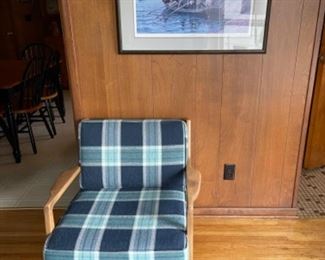 Vintage MCM Plaid Chair