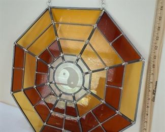 LOT 309 STAINED GLASS YIN YANG
