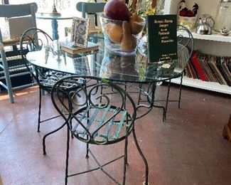Outdoor Metal Table and 4 Chairs $295
