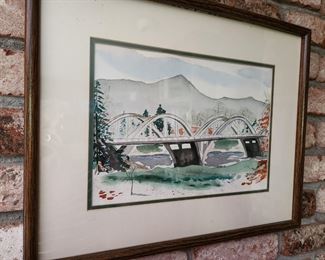 Original Watercolor signed by Prenton - looks like Grants Pass.
