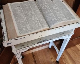 Vintage Shabby Chic/Country Stand with Dictionary