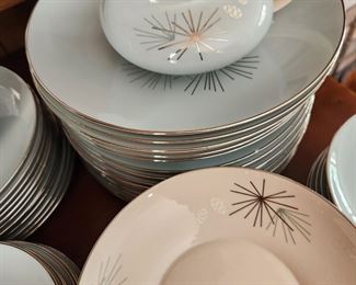 1950's Wonderful Turquoise Dinner Set - 'Silver Pine' Franciscan Ware