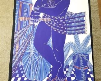 Lot # 48 ~ Vintage Greek Artist Alekos Fassianos Galerie Exhibit Large Serigraph Poster1978 Beaubourg Paris 23" x 64 1/4"