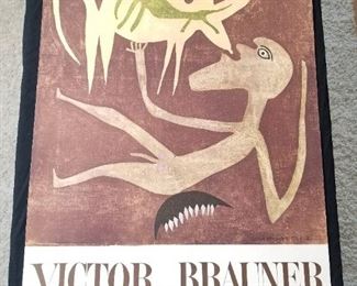 Lot # 50 ~ Vintage Victor BRAUNER EXPO 66 - GALERIE ALEXANDRE IOLAS 1966 Offset Lithograph on Arches paper signed in the plate