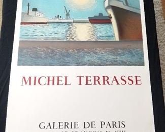 Lot # 52 ~ Vintage 1978 Art Exhibit Mourlot Lithograph Poster Michel Terrassa Galerie De Paris ~ 20.25" x 29.50"