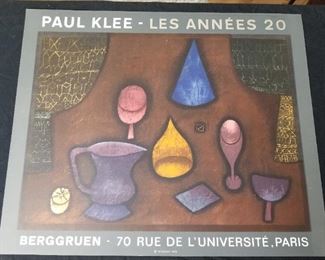 Lot # 53 ~ Vintage 1970 Cardstock Mourlot Lithographic Poster Paul Klee~ Les Annees 20 ~ Berggruen Paris Exhibit