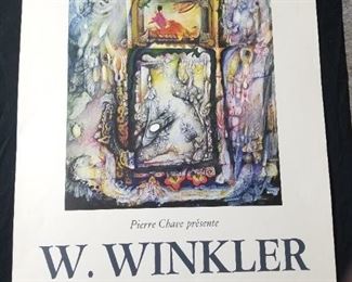 Lot # 54 ~ Vintage Offset Lithograph Poster for Art Exhibit W. Winkler 1877 Galerie Francoise Tourinee ~ 20" x 27.5"