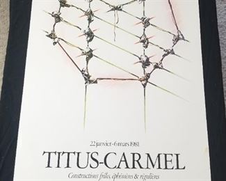 Lot # 72 ~ Vintage Gerard Titus-Carmel Galerie Maeght, 1981 Art Exhibit Poster Offset Lithograph ~ 30 x 19 in