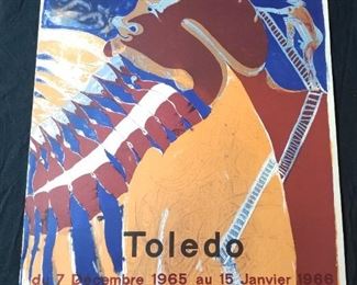 Lot # 81 ~ Vintage Original Art Exhibit in Paris 1966 Lithograph Poster TOLEDO ~ 19" x 26" on Matte Paper