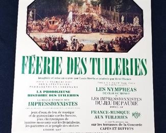 Lot # 15 ~ Vintage Original 1970 French Art Exhibit Poster "Féerie Des Tuileries" (Tuileries Faryland) Printed in Paris
