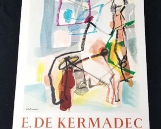 Lot # 18 ~ Original Vintage Mourlot Lithograph Art Exhibit Poster for Eugène de Kermadec ~ 1977 Paris ~ 19" x 29"