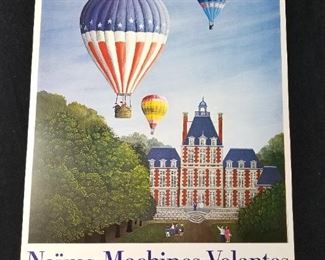 Lot # 23 ~ Vintage Original 1980 Paris Art Exhibit Poster "Naïves Machines Volantes" Printed in Paris 16" x 25"