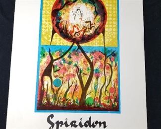 Lot # 24 ~ Original Vintage 1976 Paris Art Exhibit Lithographic Poster Artist Francois Spiridon ~ 18" x 26"