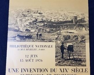 Vintage Original Paris Art Exhibit on Photography Lithographic Poster 1976 ~ 16" x 22"- Pumpkin Color