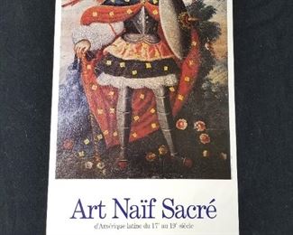 Lot # 41 ~ Small Offset Lithograph Poster Art Naïf Sacré From Galerie Naïfs et Primitifs ~ Paris 1978 Measures 12.5" x 23.5"