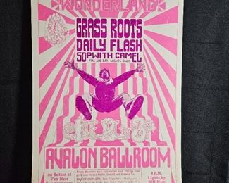 Lot # 97 ~ Original GRASS ROOTS DAILY FLASH 1966 AVALON BALLROOM FAMILY DOG CONCERT POSTER - 15" x 21"