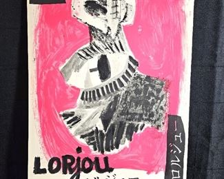 Lot # 99 ~ Original 1968 Mourlot Lithograph of Bernard Lorjou For Paris Art Exhibit ~ Printed in France 21" x 26"