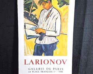 Lot # 101 ~ Original Mourlot Lithographic Poster Art Exhibit Mikhaël LARIONOV ~ EXPO 1969 - GALERIE DE PARIS