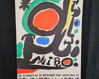 Original Art Exhibit Lithographic Poster Joan MIRO EXPO 1968 - FONDATION MAEGHT Paris ~ 22" x 29"