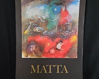 Lot # 119 ~ Original Art Print Offset Lithograph Roberto Matta Art Exhibit at the Alexandre IoIas Galerie Paris