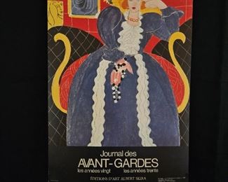 Lot # 116 ~ Original Art Print WOMAN IN BLUE By HENRI MATISSE Poster "Journal des Avant Gardes" ~ 18" x 25"