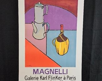 Lot # 108 ~ Original Art Exhibit Lithographic Poster ~ Alberto MAGNELLI at Karl Flinker Gallery Paris 1979 ~ 20" x 28"