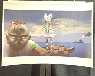 Lot # 96 ~ Original Limited Edition Lithographic Poster by Jamie Hewlett 2010 Gorillaz "Broken" Edition of 5000 printed