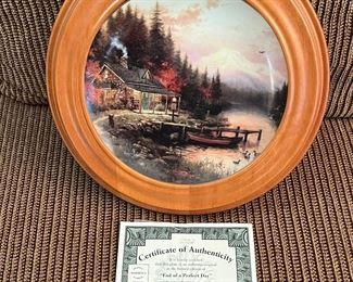 •	An Olde-Fashioned Christmas with Thomas Kinkade Collection "End of A Perfect Day” with Certificate of Authenticity