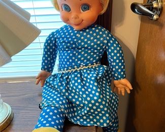 Vintage 22” 1967 Mrs Beasley Doll By Mattel With Apron & Collar