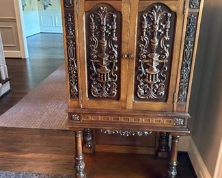 Vintage Spartan Radio Cabinet - Inside Converted for Paper Storage