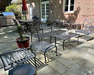 Summer Classics Outdoor Patio Furniture - Sofa 2 Arm Chairs, 1 Ottoman, Coffee Table 