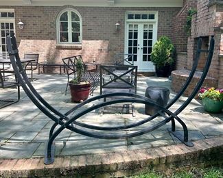 Curved/Cresent Shaped Firewood Rack with Kindling Storage