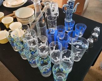  collectible glases, vintage