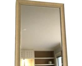 $75 USD      White Linen Framed Wall Mirror SO171-10      Description: White/cream linen painted wall mirror. Beautiful texture give this mirror a unique texture and interesting dimension. 

Dimensions: 29 x 41"H

Condition: Good condition.  Used solely for home staging.  Please check photos for nicks or wear.  We do our best to disclose any flaws. 

Location:  Located in NW Washington, D.C.  Contact us for shipper suggestions.      https://goodbyhello.com/products/white-mirror-so171-10?_pos=17&_sid=b8df54176&_ss=r