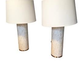 $125 USD    Pair of Mosaic Mother of Pearl Table Lamps SO171-50     Description: Covered in Mother of Pearl tiles and set on a brass rim base. This Lamp brings refinement and sophistication to any space.  White natural linen round shades complete the design.

Dimensions: 6 x 20"

Condition: Good condition.  Used solely for home staging.  Please check photos for nicks or wear.  We do our best to disclose any flaws. 

Location: Local pick up NW Washington, D.C.  Contact us for shipper suggest     https://goodbyhello.com/products/pair-of-pearl-table-lamps-so171-29?_pos=28&_sid=b8df54176&_ss=r