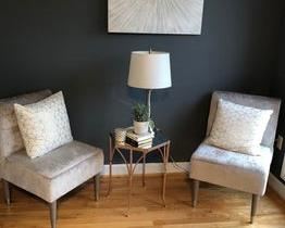 $225 USD      Pair of Dove Grey Tufted Back Slipper Chairs SO171-26     Description: This simple little accent chair combines modern and classic style and is perfect for your living room, bedroom or any other room. Our button tufted Dove accent chair is dressed in a light grey textured velvet and is designed for comfort, durability and versatile style. Steph likes to show a little leg with its wooden peg legs with silver tips.

Dimensions: 22 x 21 x 32.5"H

Condition: Good condition.  Used solely for home staging.  Please check photos for nicks or wear.  We do our best to disclose any flaws. 

Location: Local pick up NW Washington, D.C.  Contact us for shipper suggest     https://goodbyhello.com/products/pair-of-silver-chairs-so171-26?_pos=30&_sid=b8df54176&_ss=r