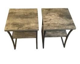 $120 USD     Pair Grey Faux Birch/Slate Gray Two Tiered X Calibur End Tables SO171-33      Description: Give your space a modern day makeover with the X-Calibur End Table with Shelf from Breighton Home. Featuring a powder coated metal frame to ensure durability and stability. Also featuring a bottom shelf for additional space to showcase your favorite collectibles or store magazines. Available in multiple finishes this piece is sure to be pleasing to the eyes. Look for other items from the X-Calibur Collection for the complete look.

Dimensions:18 x 18 x 23"H

Condition: Good condition.  Used solely for home staging.  Please check photos for nicks or wear.  We do our best to disclose any flaws. 

Location: Local pick up NW Washington, D.C.  Contact us for shipper suggest      https://goodbyhello.com/products/pair-silver-wood-end-tables-night-stands-so171-33?_pos=48&_sid=b8df54176&_ss=r